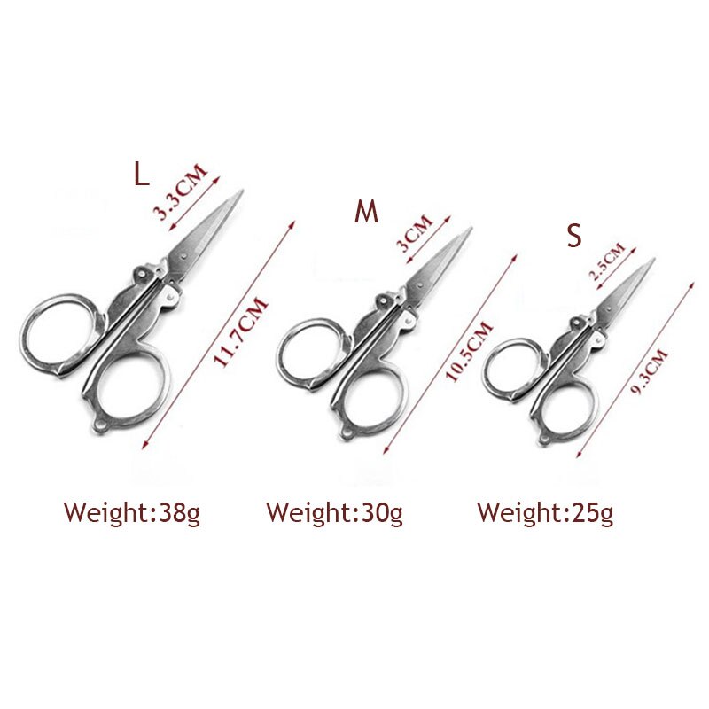 Stainless Steel Foldable Sissors Portable Student Handmade Crafts Scissors Stationery Office DIY School Supplies