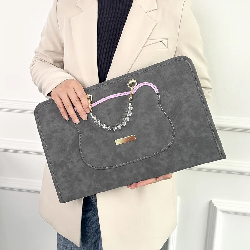 2026 stijlvolle laptoptas, geschikt voor 13, 14, 15 en 16 inch laptops, schattige laptoptas.: 13" / Beige