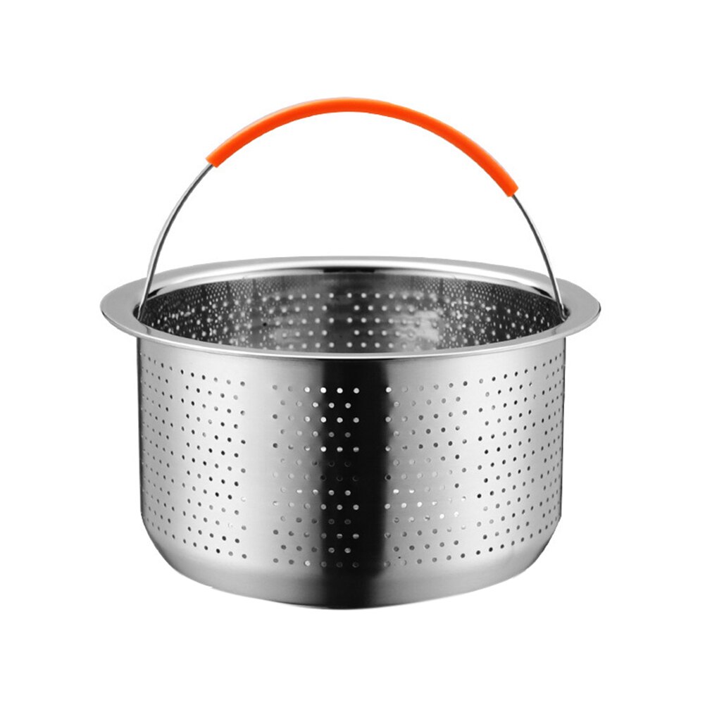 Stainless Steel Vegetable Food Steamer Basket Pressure Cooking Kitchen Tool Anti-scald Steamer Multi-Function Fruit Clean Basket: Without Base