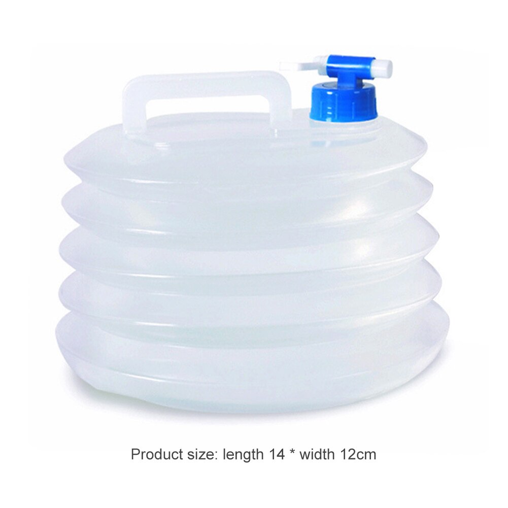 Recipiente para almacenamiento de agua plegable a prueba de fugas, cubo de agua para acampar al aire libre, botella de agua plegable de plástico para Caming