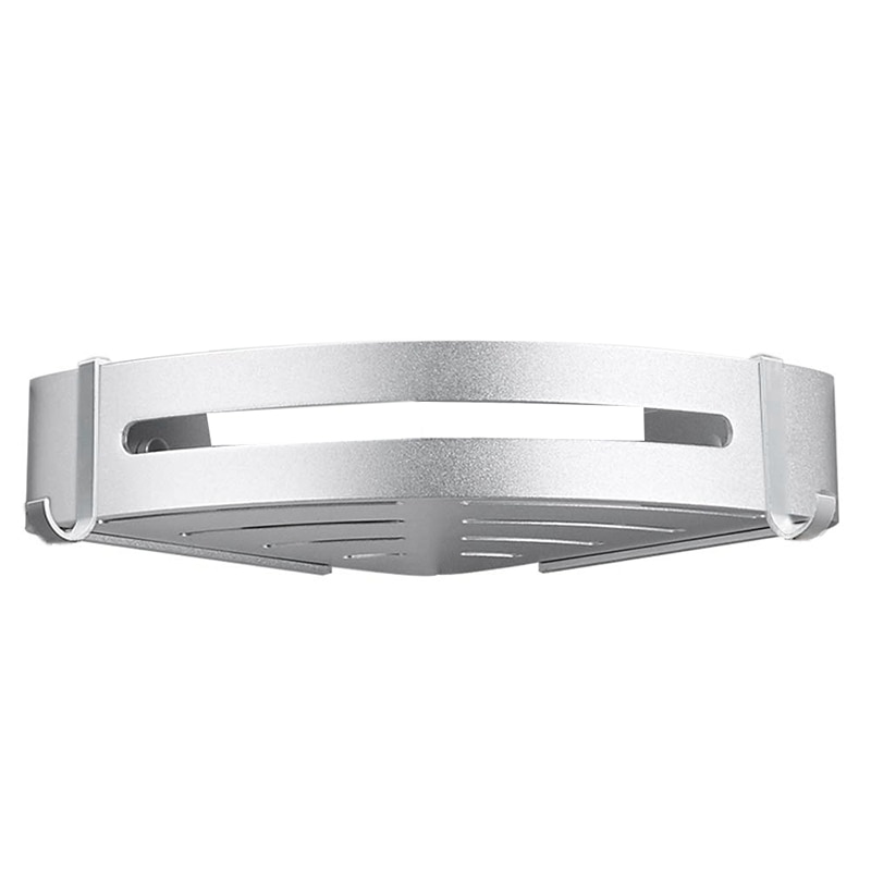 Bathroom Shower Corner Shelf Aluminum Shower Caddy Adhesive Tile Shower Shelf: Default Title