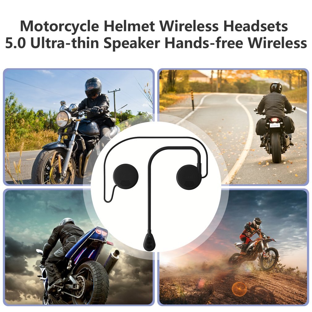 Moto Helm Headset Bluetooth 5.0 Ultradunne Motorfiets Koptelefoon Draadloze Speaker Hoofdtelefoon Handsfree Call Music Play
