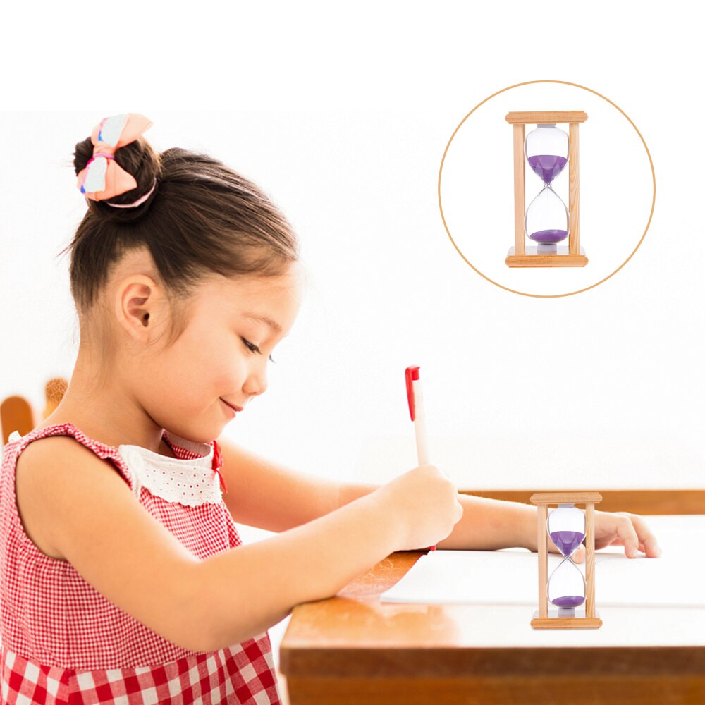 Wooden Frame Hourglass Glass Transparent Glass Sandglass Restaurant Accessories