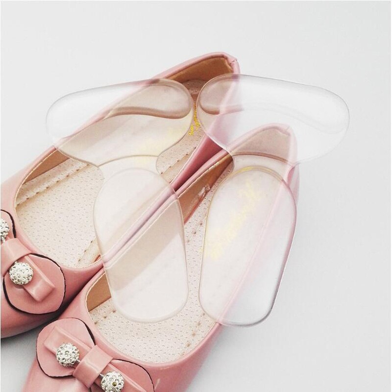1 par Durable T-forma hilo más grueso en la parte posterior del pie ropa engomada alta tacones suave antideslizante de zapato cojín Accesorios: White
