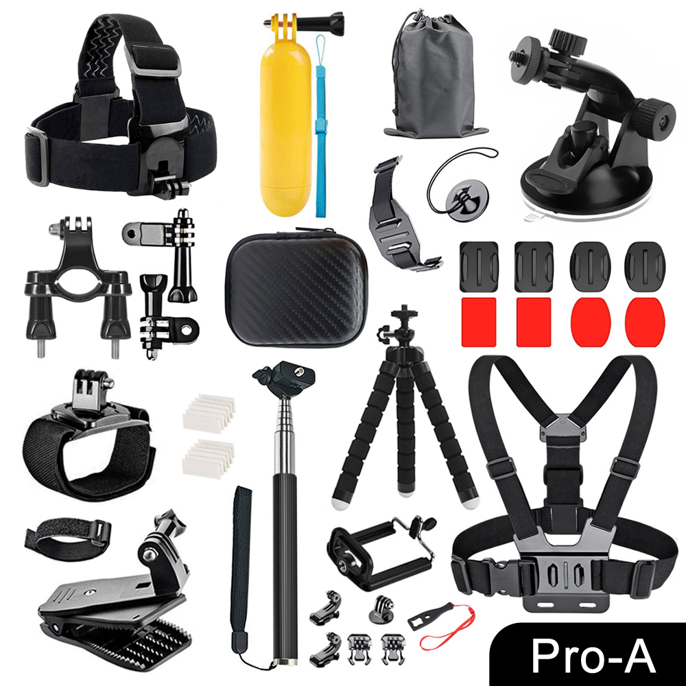 ORBMART for GoPro Accessories Set for Go Pro Hero 10 9 8 7 6 5 4 Black Mount for Yi 4k Mijia Case for Sjcam Action Camera: E2011P-A