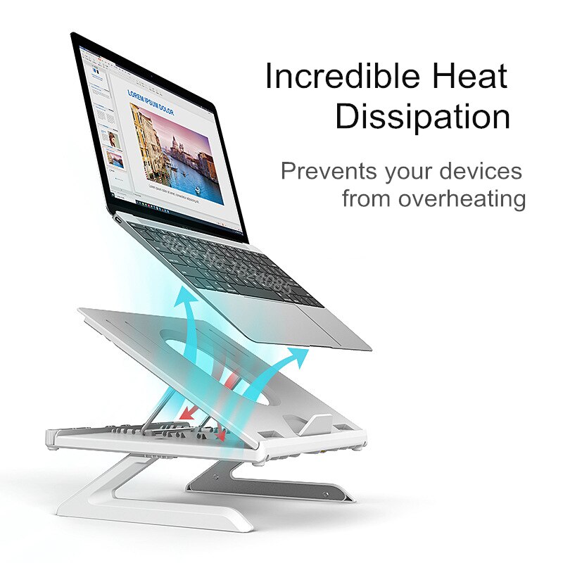 laptop stativ 9 vinkler justerbar skrivebord stående lapdesk smarttelefon / bærbar stigerørholder til macbook luft pro opp  til 17 ''