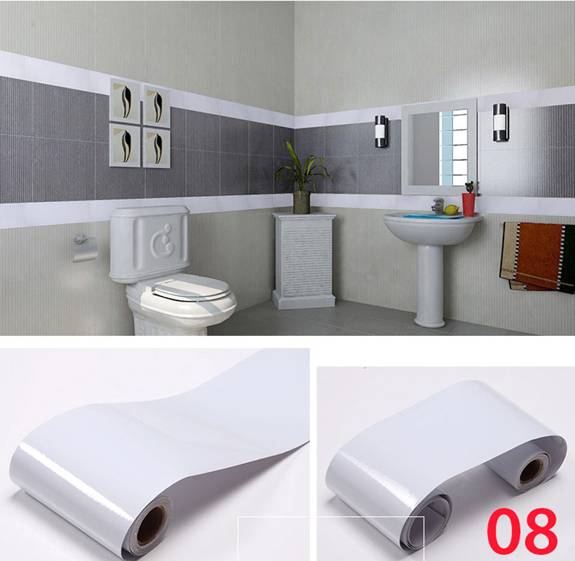 5M Self-Adhesive Baseboard Waterproof Living Room Bathroom Waistline Border Rustic Tile Wall Stickers Modern Wallpaper Borders: Red