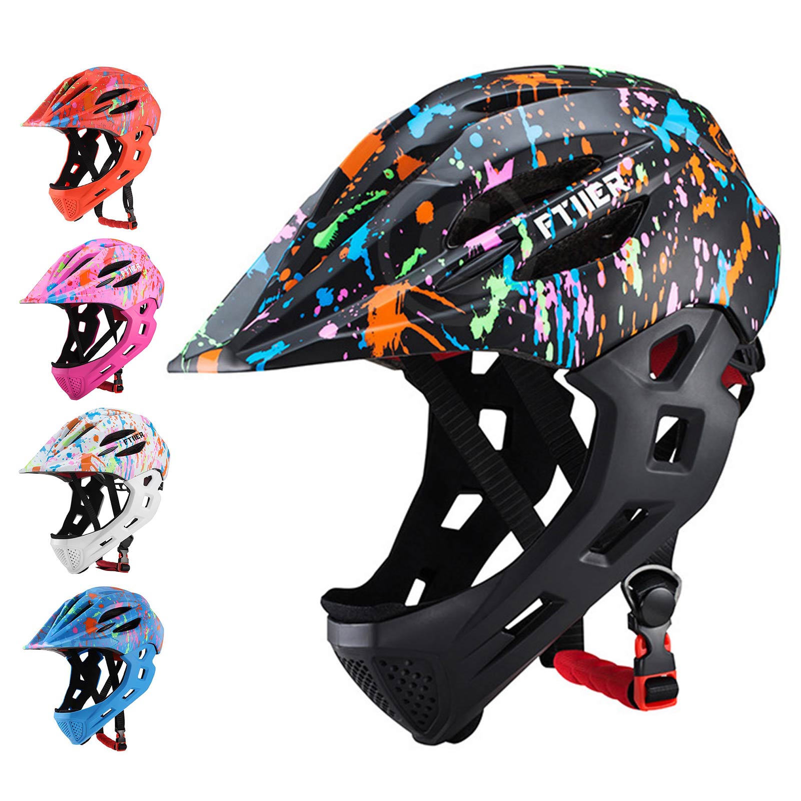 LED Enfants Cyclisme Casque Intégral Détachable Enfants Casque de Descente VTT Casque De Vélo Sport Sécurité Capacete Ciclismo Casques