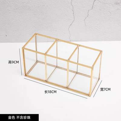 Caja de cristal para brochas de maquillaje, organizador de escritorio para joyería, Cubo de lápiz, caja de almacenamiento de cosméticos, barril de perlas, ZM827: C