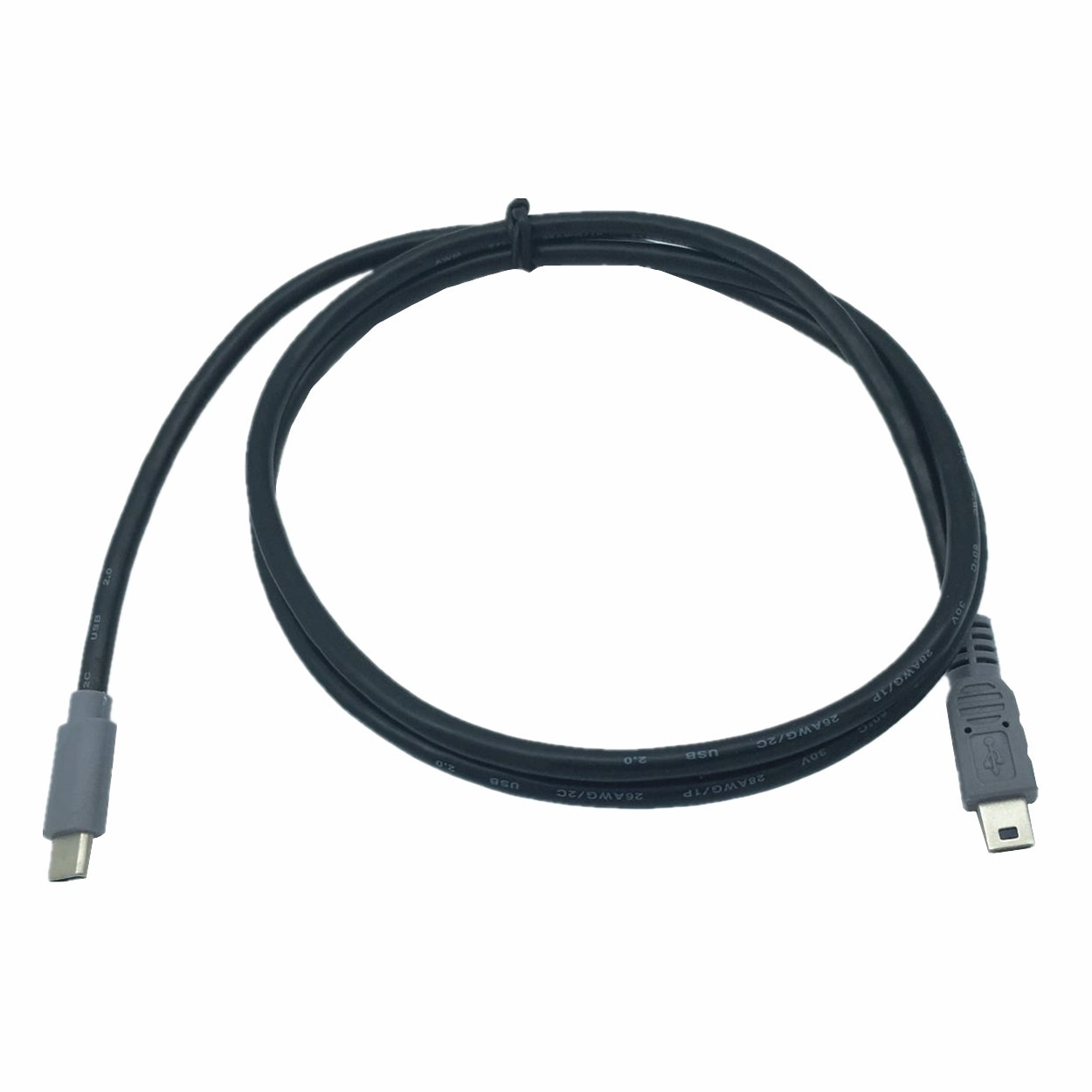Convertidor de enchufe USB 3,1 tipo C macho a Mini USB 5 Pin B, adaptador OTG, Cable de datos de plomo para Macbook móvil 0,25 m/1m