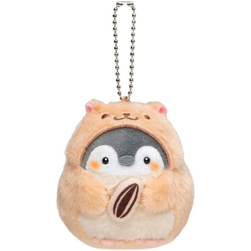 Chaveiro de pelúcia de desenhos animados, chaveiro de pinguim de pelúcia, pingente macio, brinquedo de pelúcia fofo min, animal fofo, presente para meninas: 8cm Brown hamster