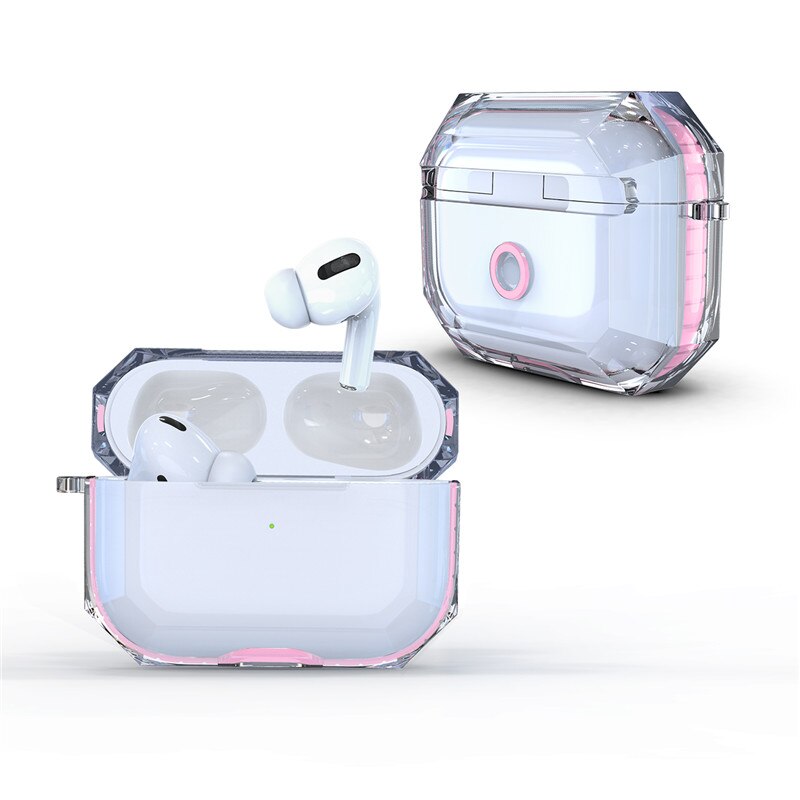 Für Apple AirPods2 Fall Klar Transparent Silikon Stoßfest Schutz Abdeckung für Funda AirPods 2 Pro Earpods Fall Zubehör: For AirPods Pro Pink