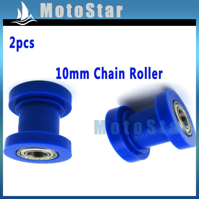 2 stks Blauw 10mm Dirt Pit Bike Chain Roller Katrol Spanner Voor TTR XR50 CRF50 KLX SSR Pitsterpro GPX SDG YCF Coolster Lifan YX