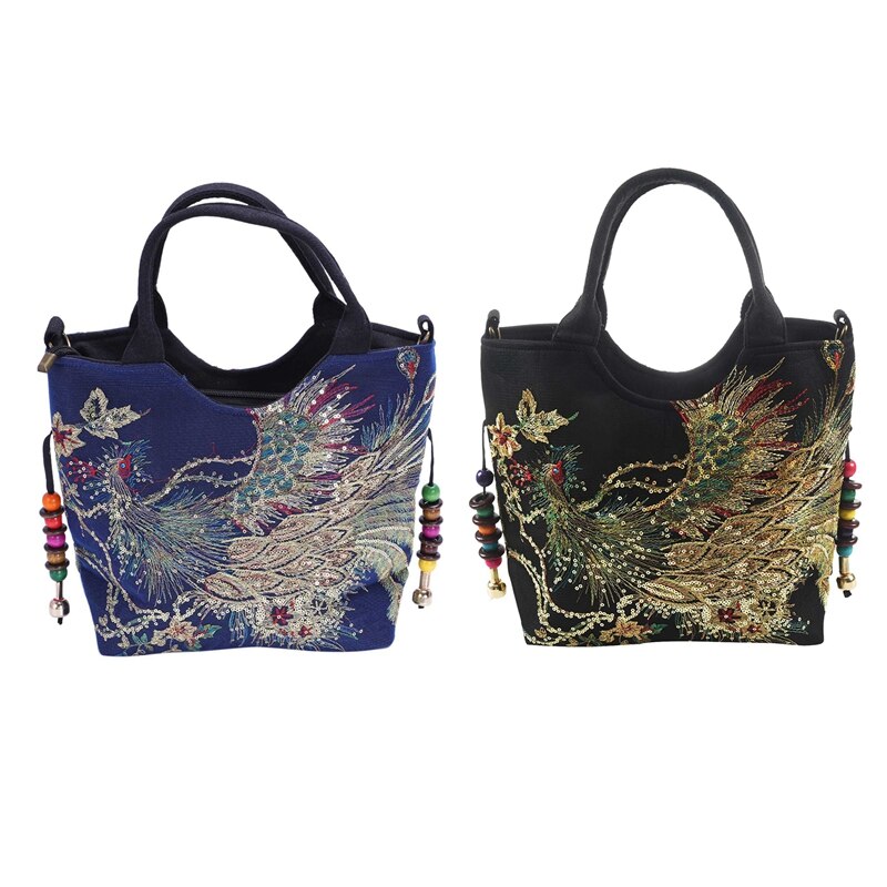 Glimmende pailletten met pailletten en borduurwerk voor dames, schoudertas voor de zomer, vintage handtas met kralenkoord