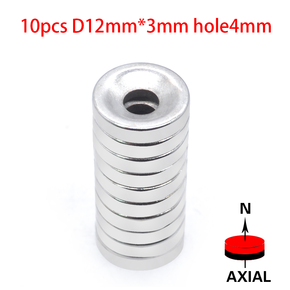 12x3-4mm Super Strong Round Magnet With holes Refrigerator Magnet for Fridge, DIY, Building, Scientific and Office Magnets