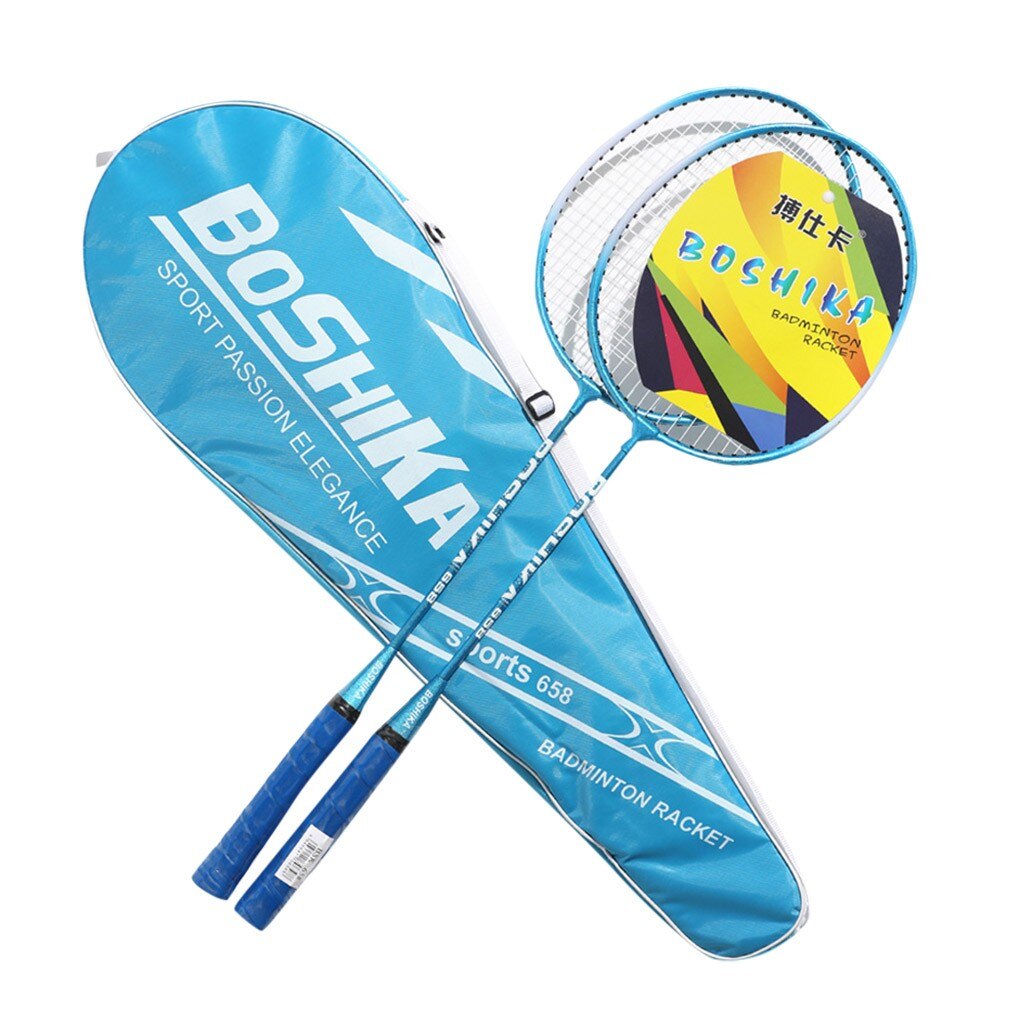 Beginner Players Badminton Racket Outdoor sports Player Badminton Racquets Set Double Rackets Badminton Racket With Bag: B
