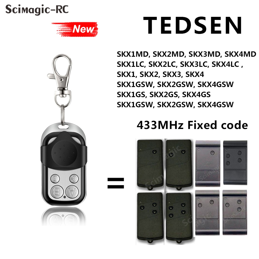 Ouvre-porte automatique 433.92Mhz, télécommande de Garage pour TEDSEN SKX1LC SKX2LC SKX3LC SKX4LC émetteur 433mhz