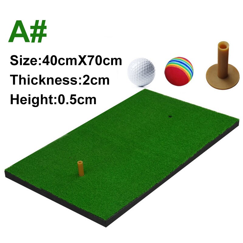 Tapis de Golf pratique de Golf tapis de frappe en Nylon herbe Golf balle en caoutchouc t-shirt intérieur extérieur tapis de Golf aides à l'entraînement accessoires de Golf: A