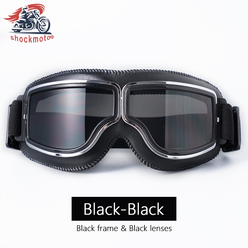 Universal Motorcycle Vintage Goggles Leather Motorbike Scooter Biker Moto Glasses Goggles for Steampunk Helmet Goggles Dustproof: army green