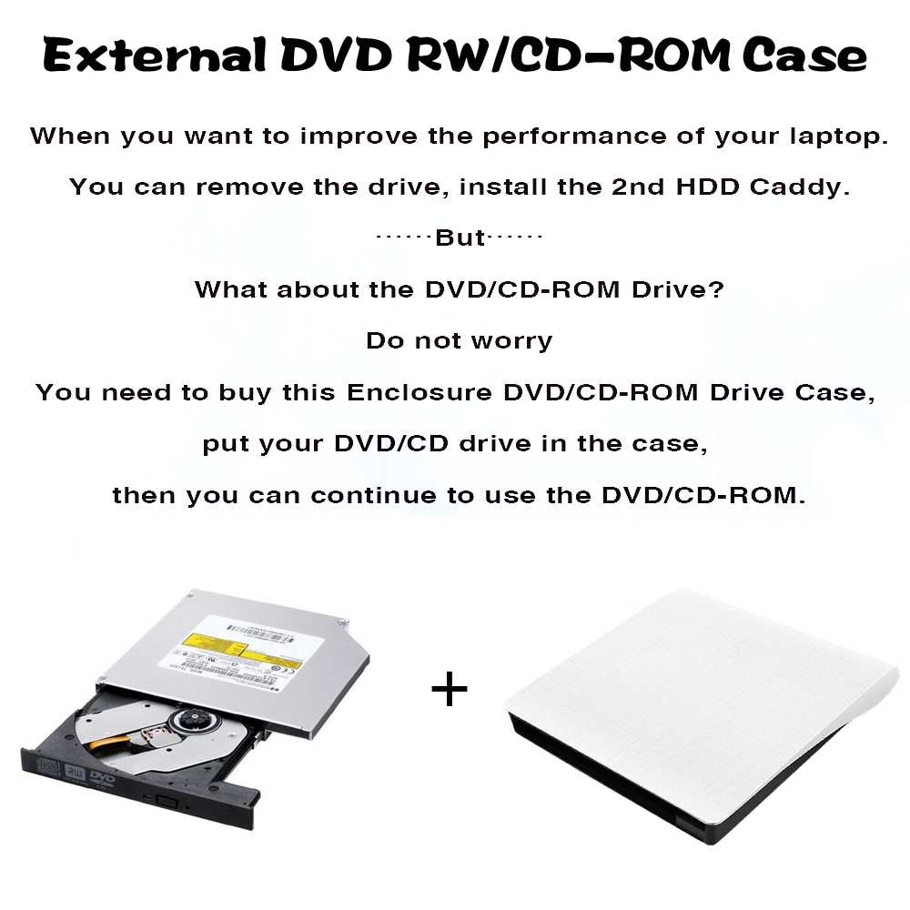 Caja de unidad óptica SATA USB 9,0, 9,5/12,7/3,0mm, carcasa externa para móvil, DVD/CD-ROM, portátil, sin unidad