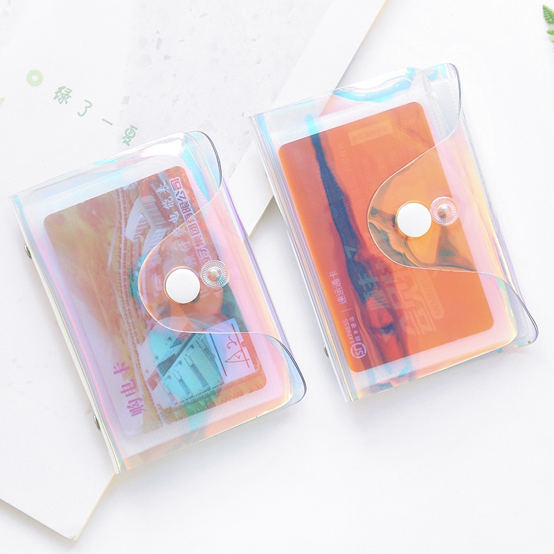 Pvc transparent Busniess Karte Halfter Frauen Wasserdichte 20 Karte Schlüssel Kreditkarte Tasche Hohe Kapazität SchöNe Mädchen Karteninhaber