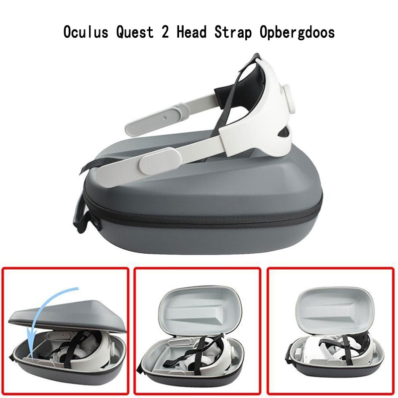 2in1 Voor Oculus Quest 2 Head Strap Opbergdoos Portable Dragen Beschermende Storage Case Met Gaming Headsets Vr Accessoires