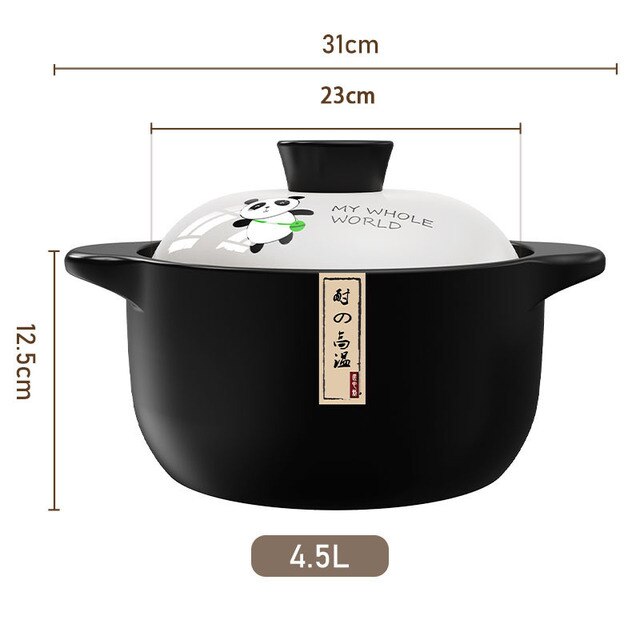 Casserole Stew Pan with Cover Ceramic Cookware 1.6L Soup Cooking Boiler Thick Bottom Pots High Temperature Resistant Cooking Pot