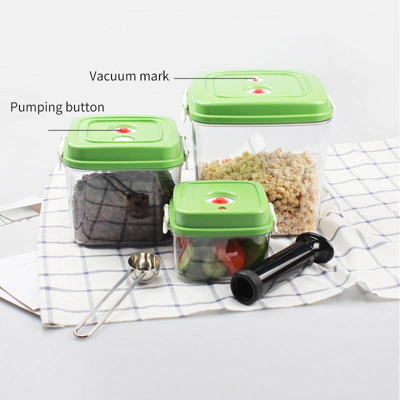 Food Vacuum Container Square Plastic Large Capacity Storage Box Vacuum Sealing Machine 500ML 1400ML 3000ML