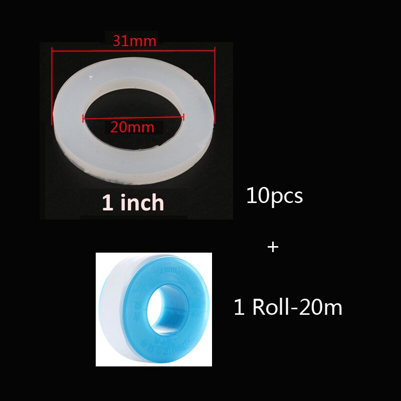 Junta tórica sanitaria de silicona, anillo de sellado, arandela plana para tubería de Gas, PTFE, G1/2 "G3/8" G1-1/2 ", 10 Uds.: 1 inch