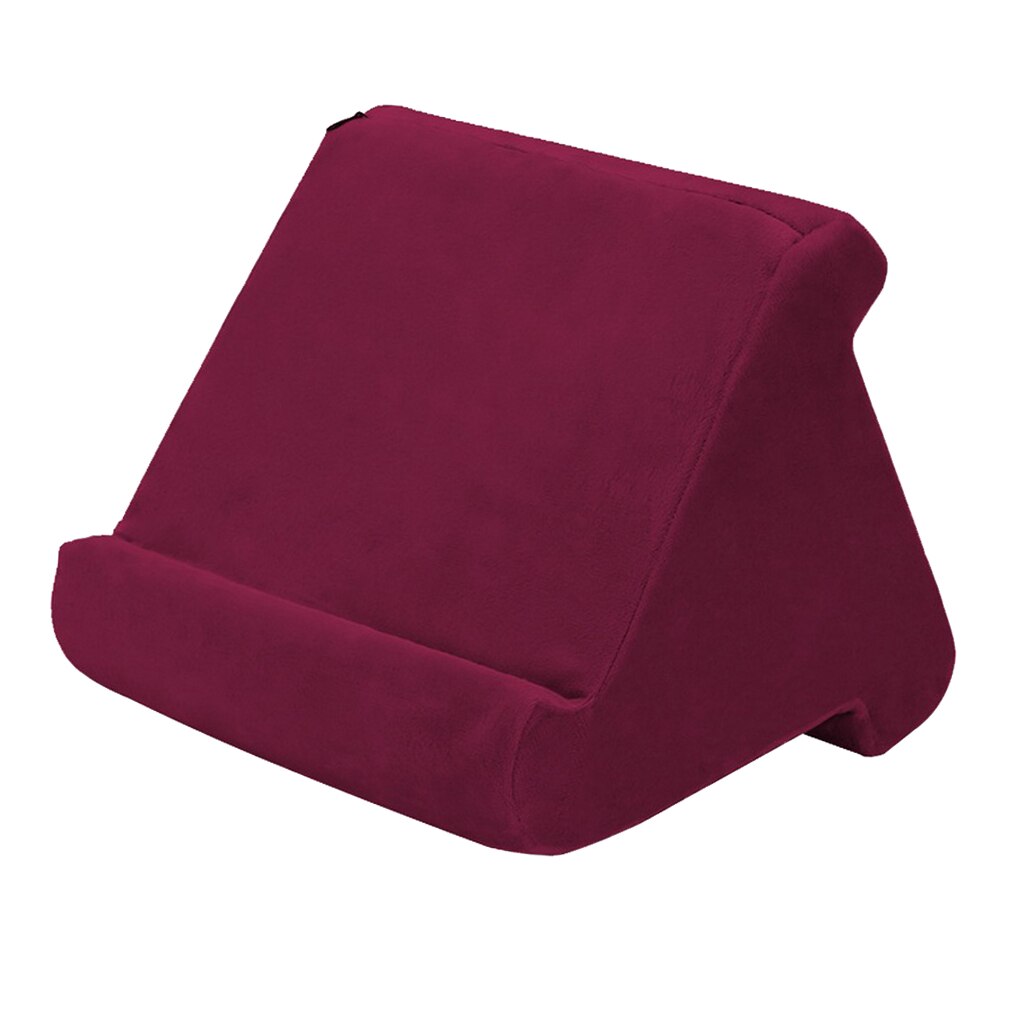 Multi-vinkel blød pude lap stativ til ipad tablet ereaders magasin holder: Rød