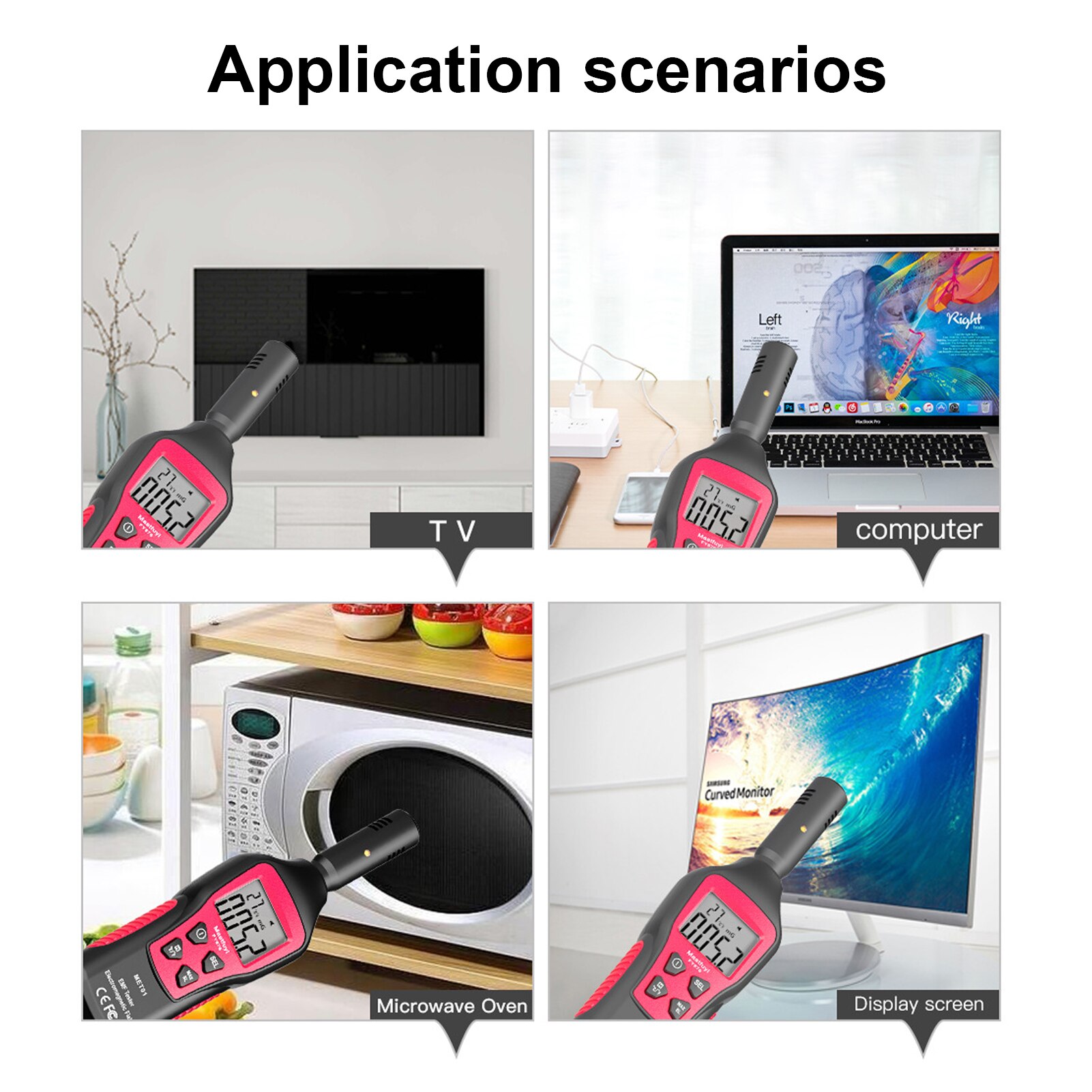 EMF Meter Radiation Detector 5HZ—3500MHz LCD Digital Radiation Detector With LCD Backlight &amp; Sound-Light Alarm For Home Office