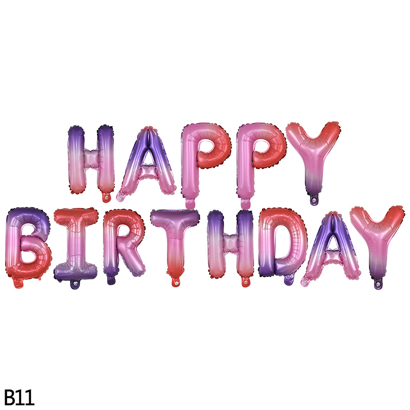 12 Style 16inch HAPPY BIRTHDAY Letters Foil Balloon Banner Set for Kids Adult Birthday Party Decoration Boy Girl Alphabet Ballon