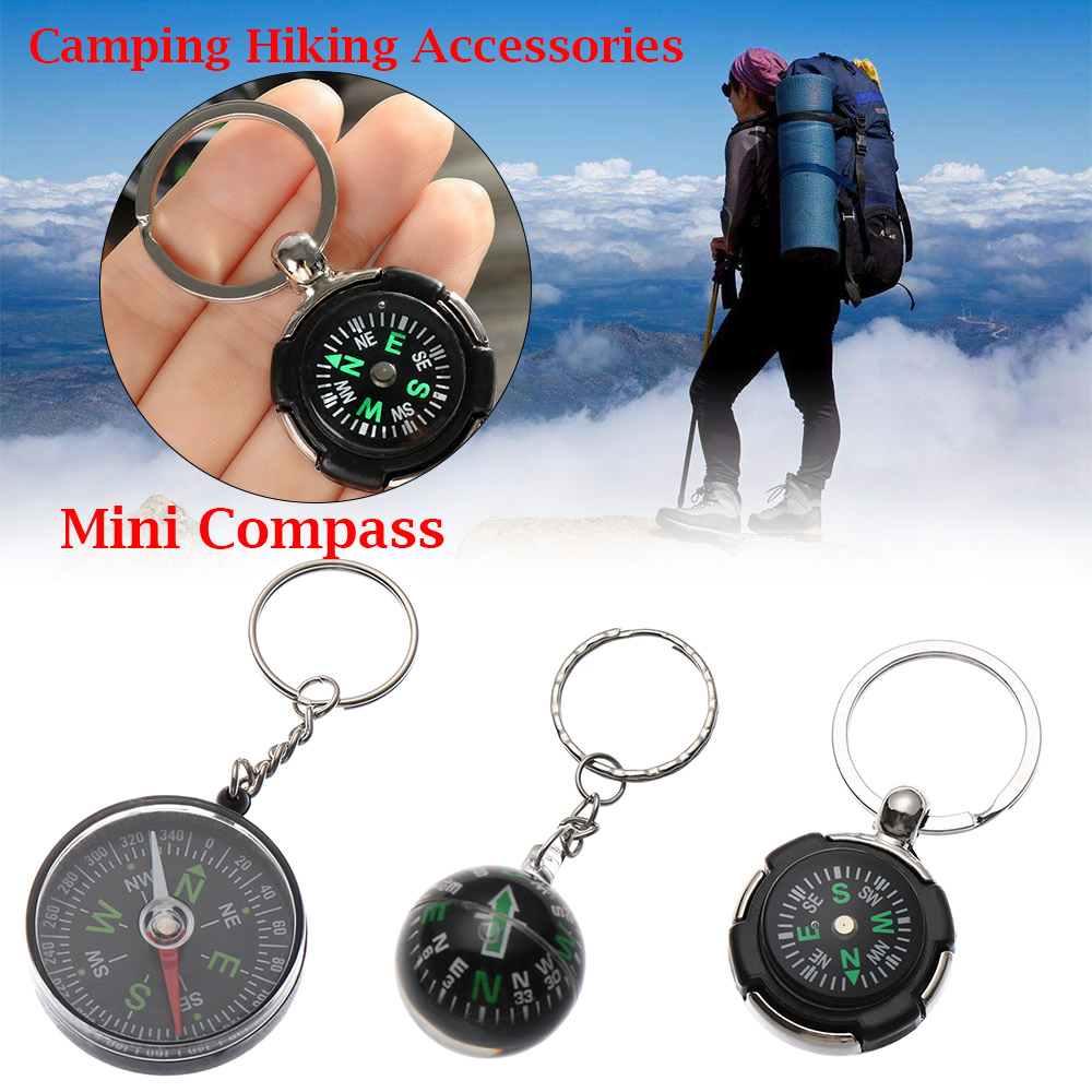1Pc Mini Kompas Sleutelhanger Voor Outdoor Camping Wandelen Reizen Sleutelhanger Outdoor Survival Tool Multifunctionele Accessoires