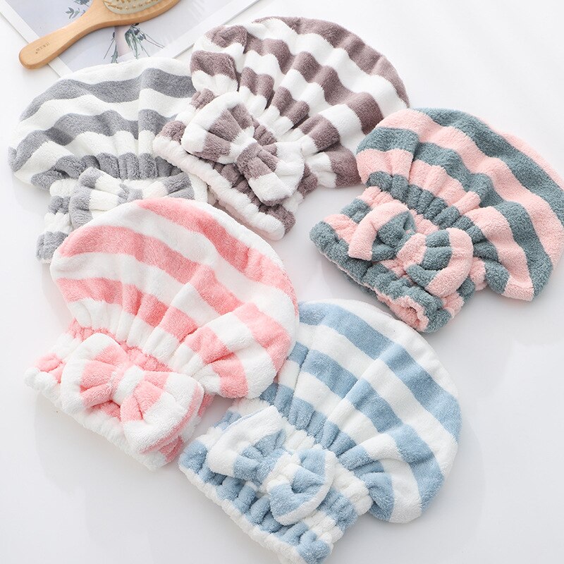 Waterabsorberende en drogende muts voor droog haar voor vrouwen, snel drogend haar, handdoek voor lang haar, verdikte shampoo, badmuts met tulband