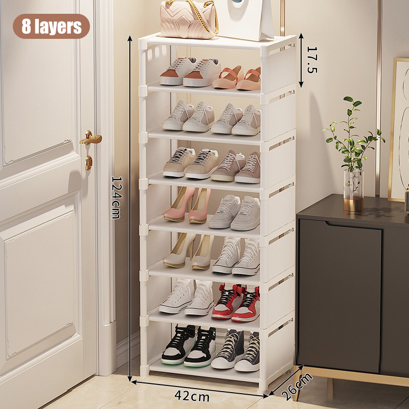 Mehrere Schichten, Schuh-Organizer, Verwendung ein der Tür, Schuhregal-Organizer, Vliesstoff-Gestell, stapelbares Regal, verstellbar, platzsparend: grau