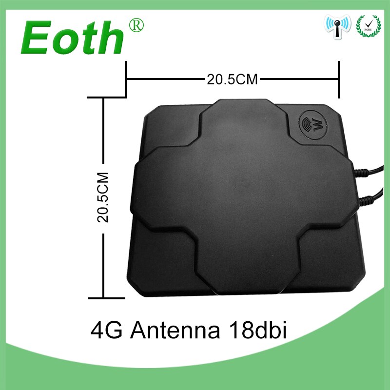 Antena externa direcional aérea do mimo do ganho alto 18dbi 698-2690 mhz 4g do painel exterior masculino da antena n de 4g lte para o roteador sem fio