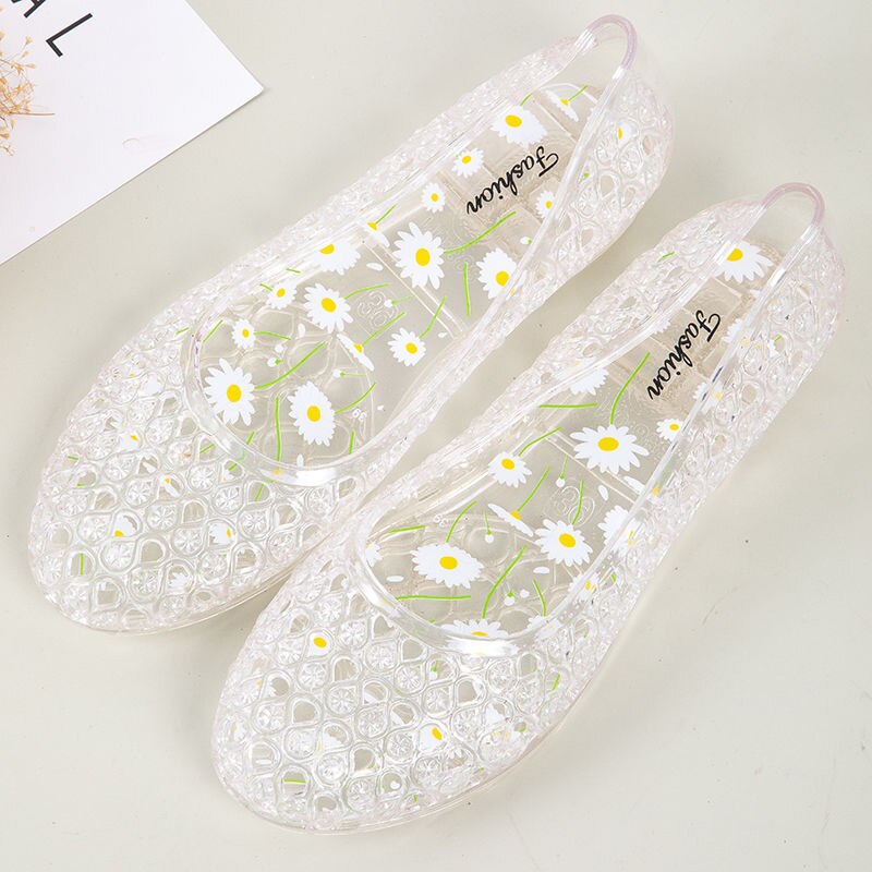 Sandalen Slippers Kristal Sandalen Vrouwelijke Vogel Nest Baotou Ademend Zachte Bodem Thuis Sandalen Moeder Sandalen V213: white / 6