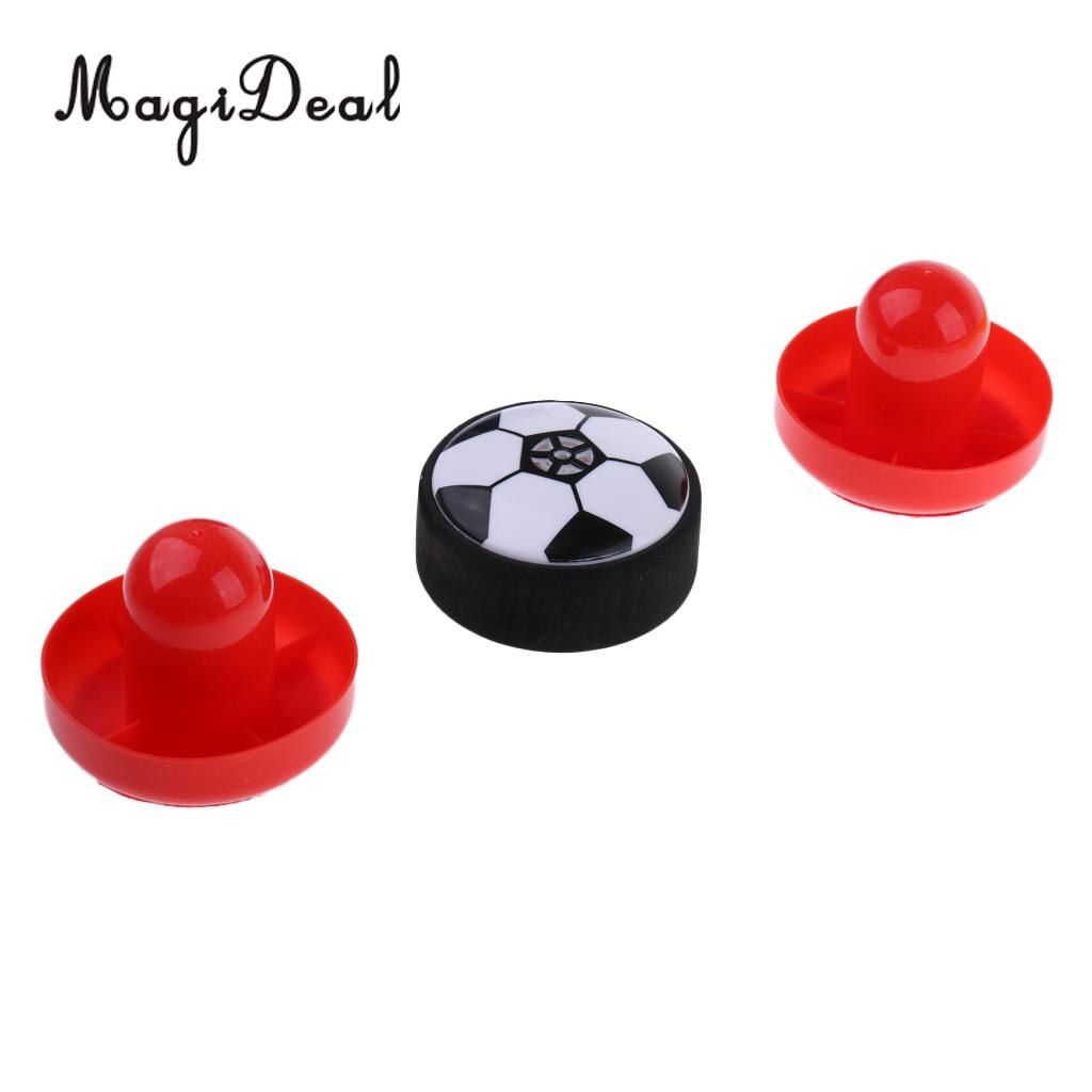 Magideal låve mini lufthockey sveveball innendørs fotball fotball sport lekesett 1 ball  + 2 skyvere  + 2 havn + monteringsutstyr