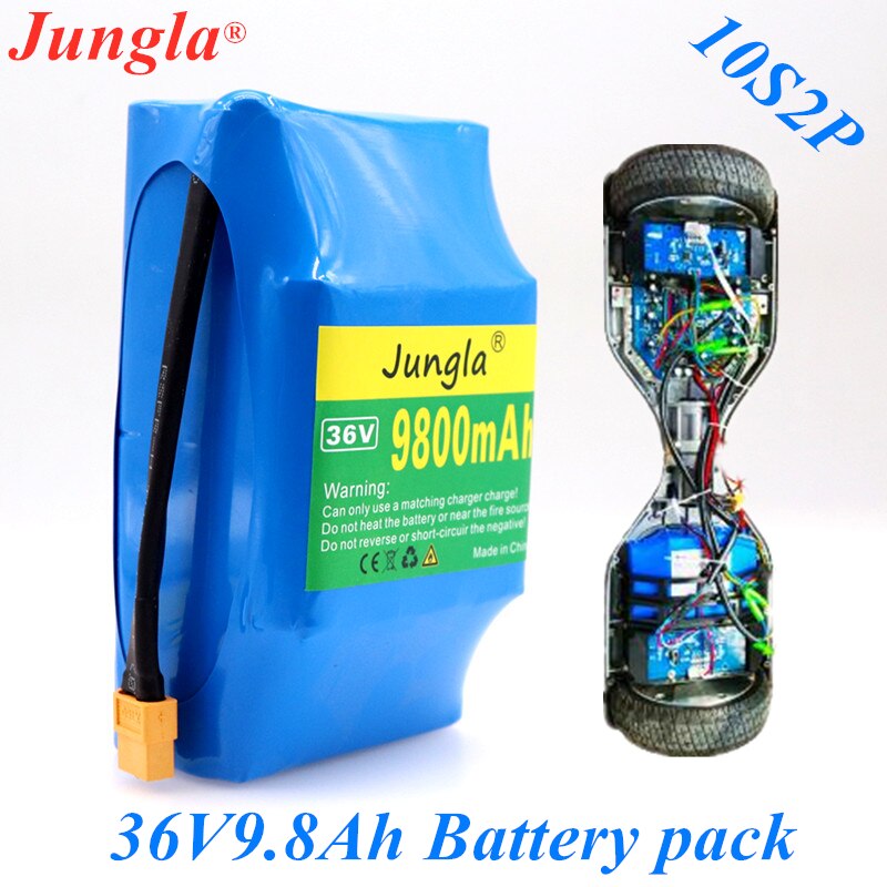 10S2P 36V lithium L-ion rechargeable battery 9800mAh 9.8AH battery pack for electric self-suction hoverboard unicycle