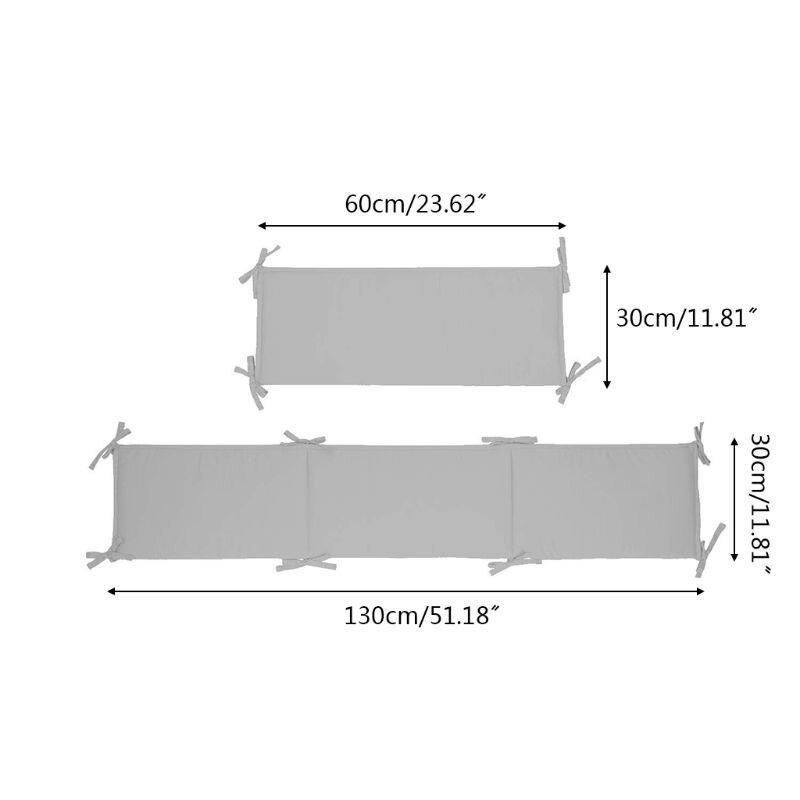 Toddler Crib Bumpers Pads Universal Infant Cot Breathable Protector Bedding Set K1KC