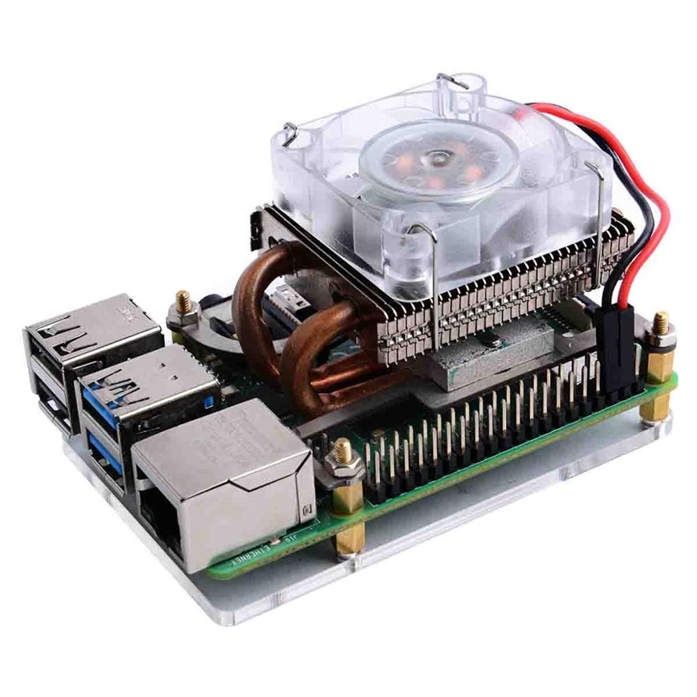 52Pi EP-0112 Low-Profile ICE Tower Cooler for use with Raspberry Pi 4B/3B+/3B