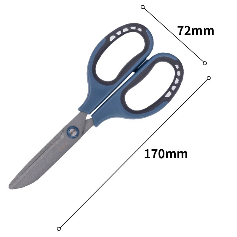 Teflon stainless steel scissors, honeycomb soft glue, anti stick and rust, office and home scissors, solid and durable alloy: blue