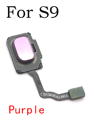 pour Samsung Galaxy S8 S9 S10e capteur d'empreintes digitales maison retour clé Menu bouton Flex ruban câble: S9 Purple
