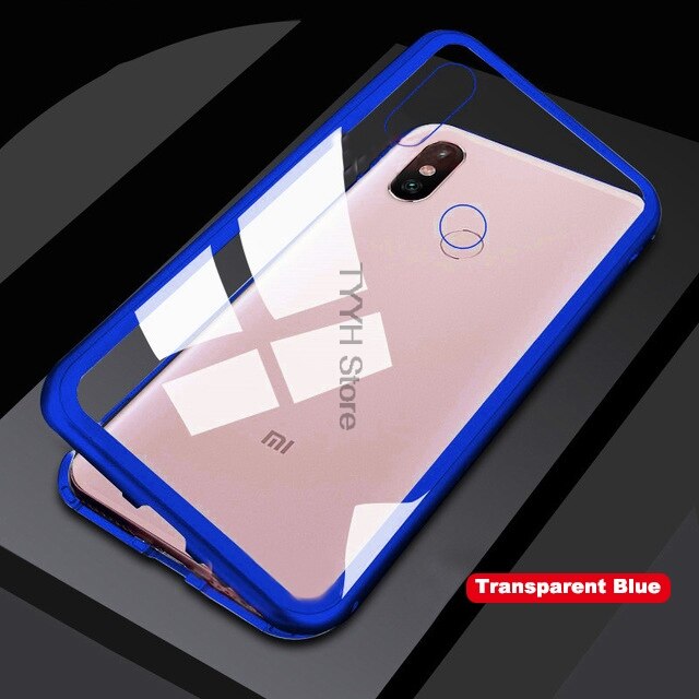 Magnetische Adsorptie Metal Case Voor Oppo A91 Gevallen Enkelzijdig Glas Magneet Telefoon Cover Voor Oppo Een 91 A91 Etui hoesjes OPPOA91: Blue