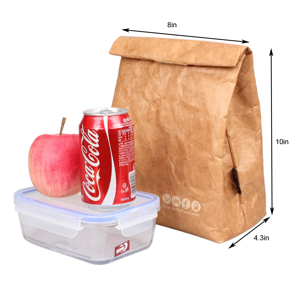 SANNE – sac en papier Kraft Tyvek, sac isotherme thermique, étanche et résistant aux déchirures, sac à déjeuner léger, Film d&#39;aluminium à l&#39;intérieur, 2 pièces/lot