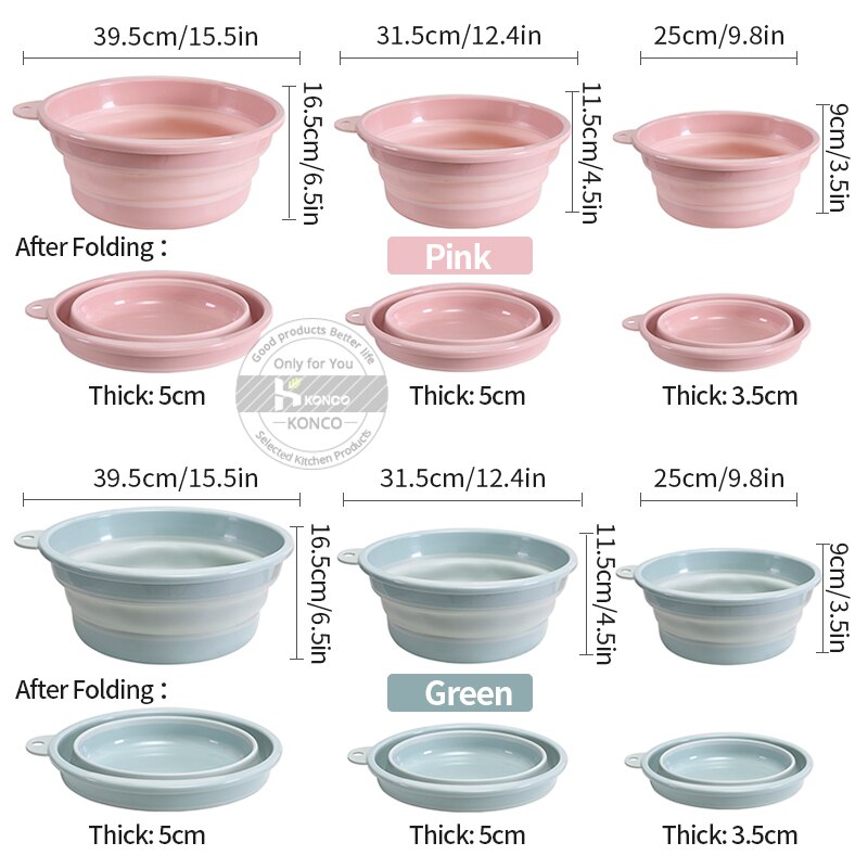 Fold Washbasin Plastic Wash Basin Wash Basket Kitchen Bathroom Laundry Basin