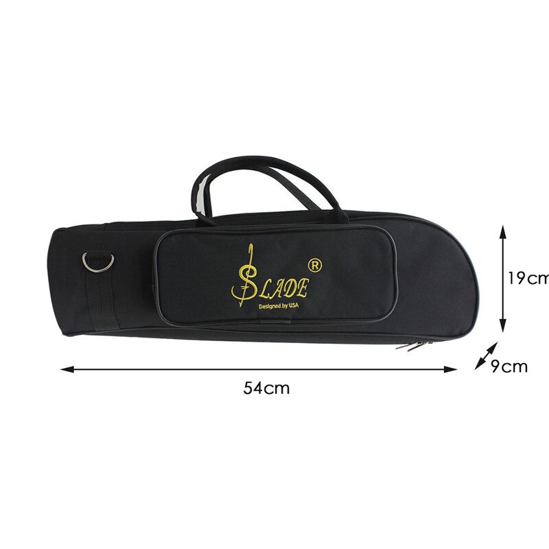 Slade draagbare trompet opbergtas, waterbestendig oxford doek, verstelbare schouderriem, trompet opbergtas: B