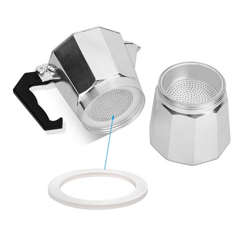 Juntas de silicona suaves y flexibles de repuesto, arandelas de sellado, anillos compatibles con macetas Moka Express de 1/2/3/6/9/12 tazas, color blanco, 1 Uds.
