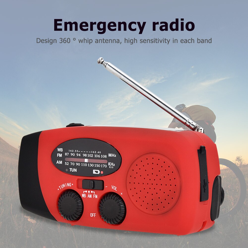 Multifunctionele Hand Radio Solar Crank Dynamo Powered Am/Fm/Noaa Weather Radio Gebruik Emergency Led Zaklamp En Power bank