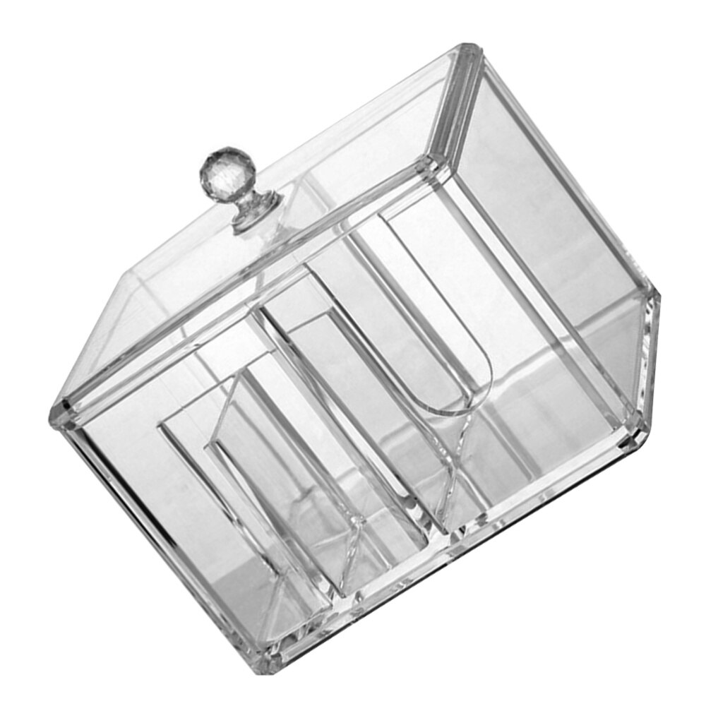 Acrylic Makeup Cotton Storage Box Transparent Cosmetics Container Clear Removal Cotton Pad Organizer